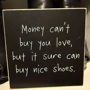 Black Decorative Sign with Quote